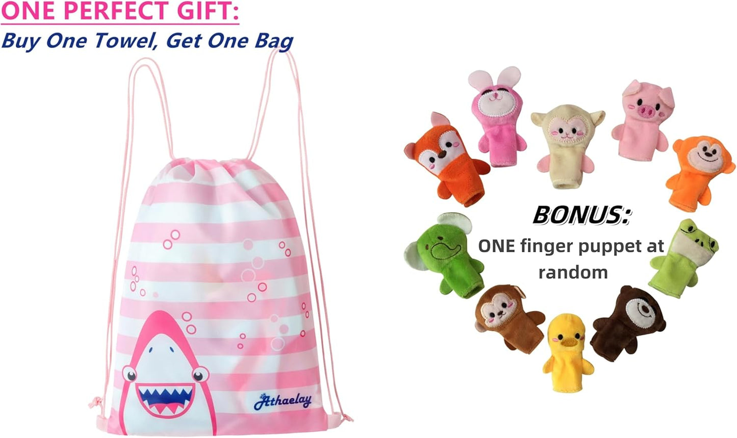 1 2 3 4 5 Unicorn Towel Poncho for Toddler s Kids Bath Beach Pool Girl Age Old Swim Cover-ups with Bag