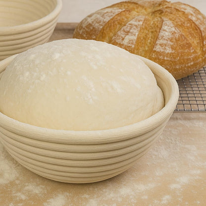 Saint Germain Bakery Premium Round Bread Banneton Basket with Liner - Perfect Brotform Proofing Basket for Making Beautiful Bread (10 inch)