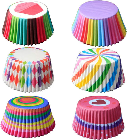 600PCS/Set Muffin Cupcake Paper Cups, Cake Forms Cupcake Liner Baking Muffin Box Party Tray Decorating Tools
