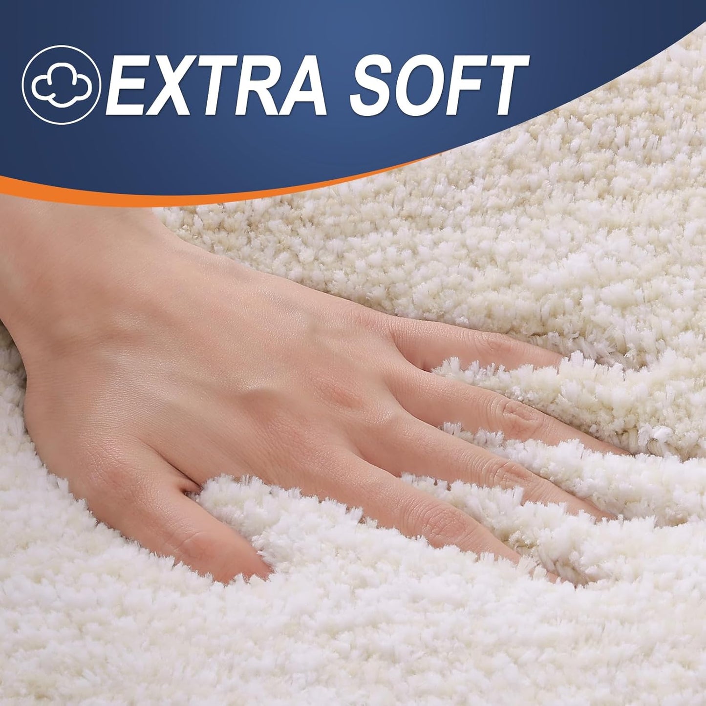 OLANLY Bathroom Runner Rug - Extra Soft Microfiber Mat with Rubber Backing | 47x20, Quick Dry, Light Beige