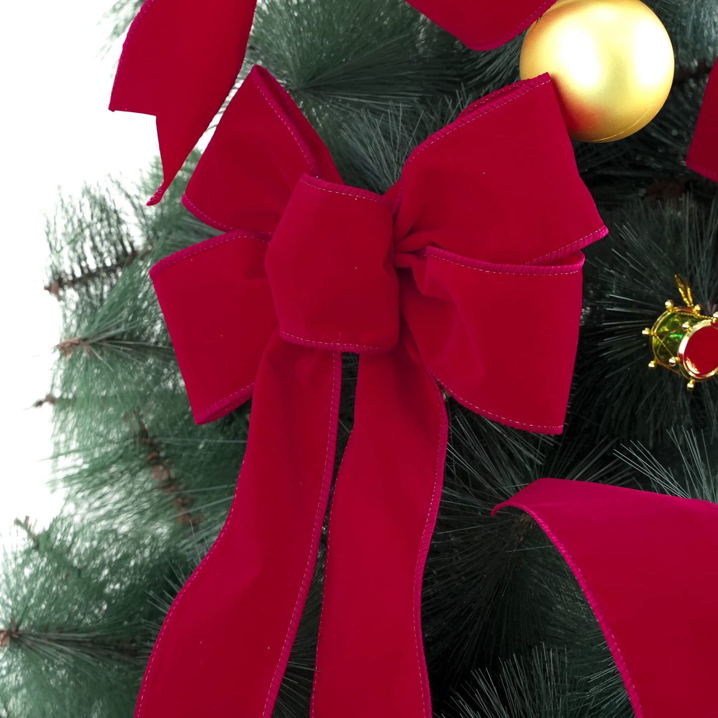 MEEDEE Red Velvet Wired Ribbon 2.5 Inch Wide Red Ribbons 25 Yards Spool Velvet Christmas Ribbon Red Wired Ribbons for Christmas Tree, Wreaths Supplies, Bows Making
