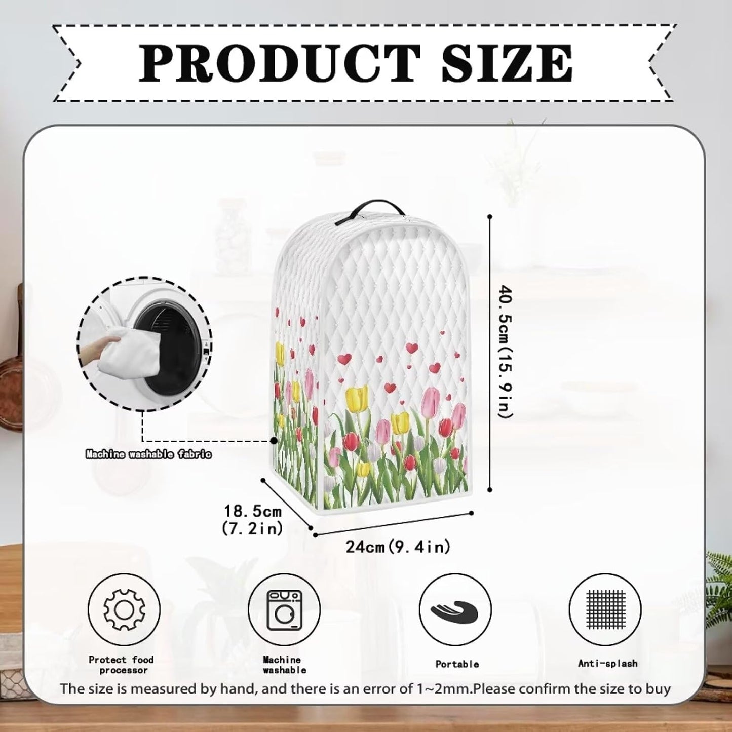 Tulip Flower Blender Cover, Kitchen Home Decor Appliance Cover for Dust Protection, Anti-Stain and Anti-Static