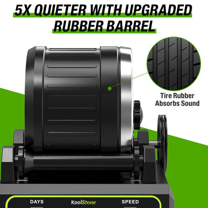 C1 Pro Brushless Rock Tumbler Kit - Professional Large 2.5LB Capacity, Up to 3X More Durable, Ultra Long Working Life Rotary Polisher with Full Accessories & Memory Function, Ideal for Adults