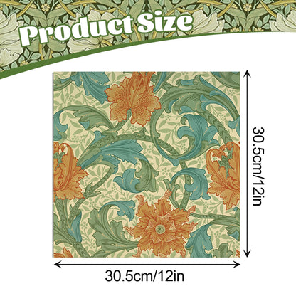 MIATTCLD Scrapbook Paper 12x12 In Double Sided Decorative Paper for Scrapbooking, 24 Sheets/24 Designs Spring Floral Patterned Craft Paper for Junk Journals DIY Cards Album Decoration (Green)