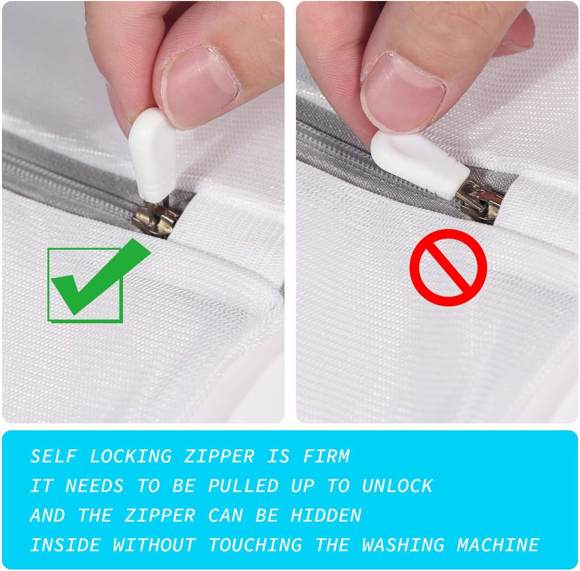 Mesh Wash Bag for Washing Machine - Supper Zipper Net Laundry Bag for Travel, Lingerie, Sweater, Garment, Undergarment,