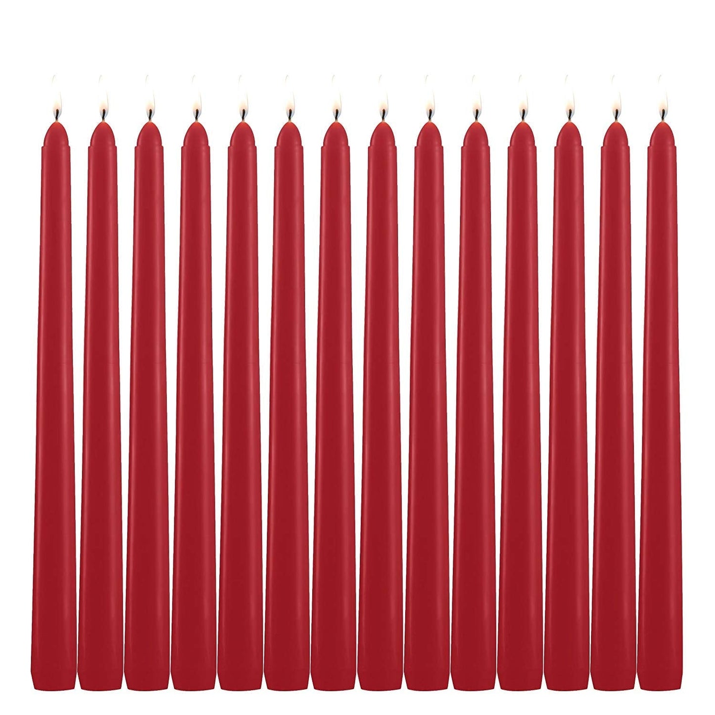 Grcdoyvl 14 Pack Tall Red Taper Candles - 10 Inch Red Dripless, Unscented Dinner Candle - Paraffin Wax with Cotton Wicks - 8 Hour Burn Time.