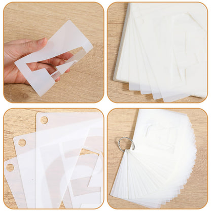 moheaaei 144 Pcs Letter and Number Stencils 4 Sizes, Reusable Plastic Letter and Number Stencils for Craft Projects, Alphabet Templates for Painting on Wood, Walls, Signs (2.5,3,4,5inches, White)