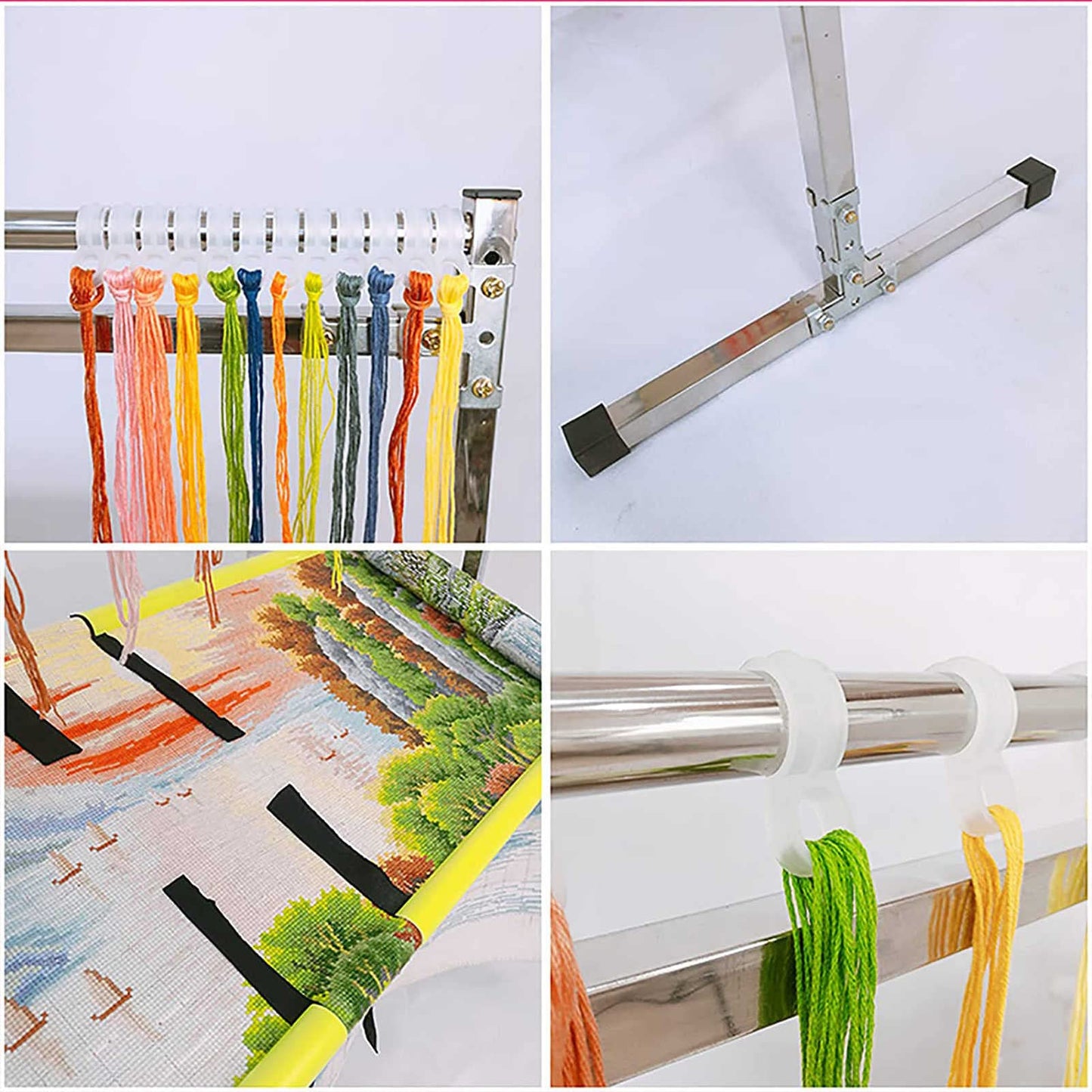 ELUKHT Embroidery Stand, Adjustable Stainless Steel Embroidery Stand for Cross Stitch and Sewing, Ideal Floor Frame and Lap Table for Art and Craft Projects.