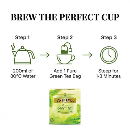 Twinings Green Tea Bags - All-Natural, Pure Flavor - 100 Count for Refreshing Brews