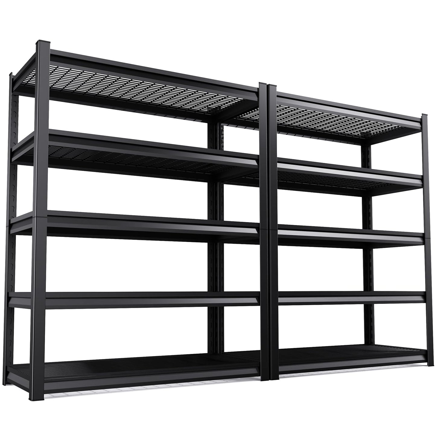 72”H*46”W Metal Garage Shelving Unit, Heavy Duty 5-Tier Garage Storage Shelves, 3000 lbs Large Industrial Shelving, Adjustable Wire Shelves Utility Rack Shelf, Steel Shelving for Warehouse, 2 Pack