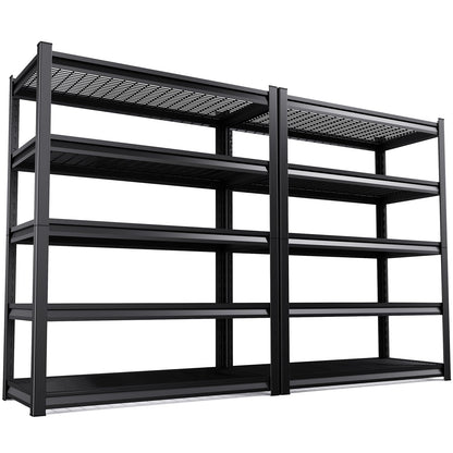 72”H*46”W Metal Garage Shelving Unit, Heavy Duty 5-Tier Garage Storage Shelves, 3000 lbs Large Industrial Shelving, Adjustable Wire Shelves Utility Rack Shelf, Steel Shelving for Warehouse, 2 Pack
