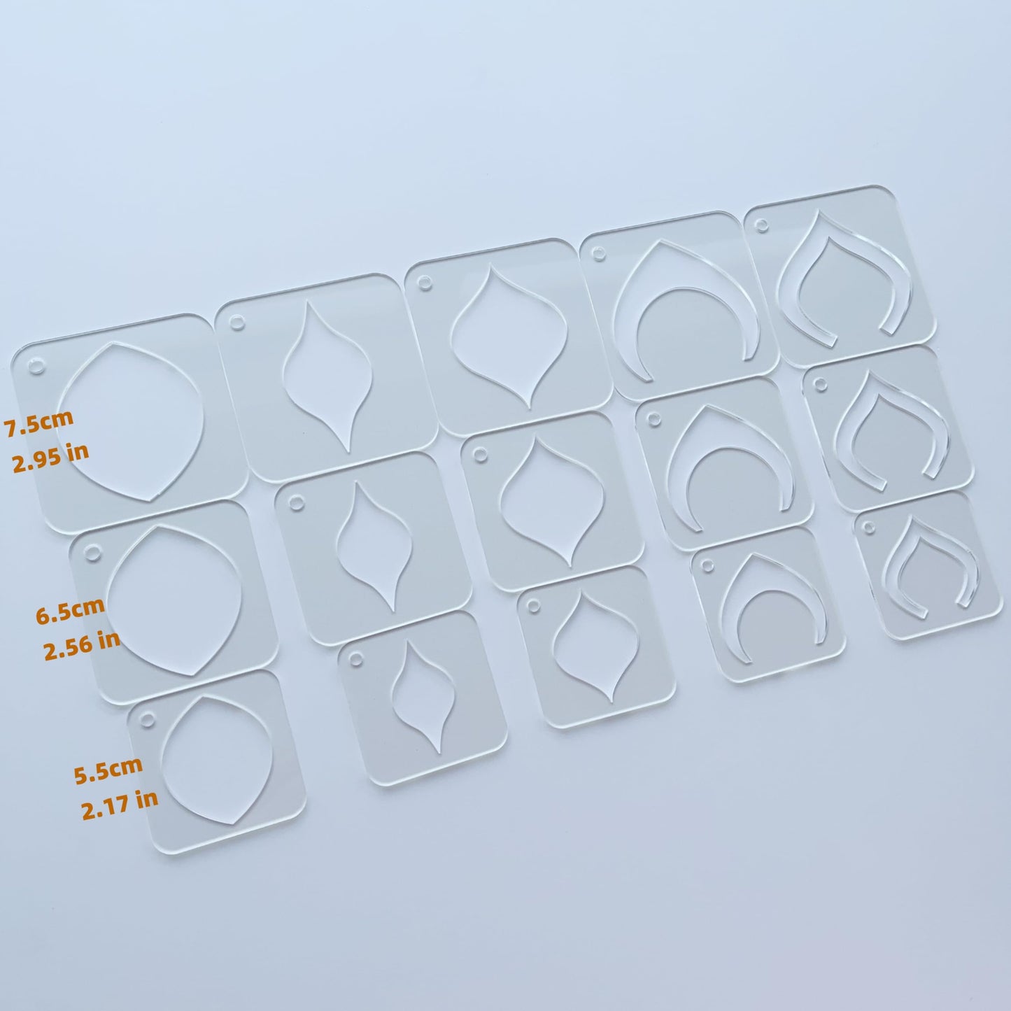 Mandala Drawing Stencils Set, 15 Pieces Clear Acrylic Dot Pattern Templates with Ring, 3 Sizes 2.17-2.95 Inch