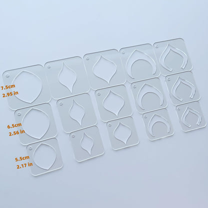 Mandala Drawing Stencils Set, 15 Pieces Clear Acrylic Dot Pattern Templates with Ring, 3 Sizes 2.17-2.95 Inch