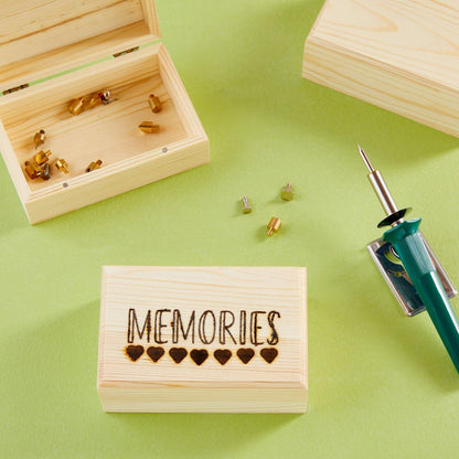 Bright Creations Wooden Boxes - 4 Pack, 5.5 x 3.5 x 2 in, Unfinished Pinewood - Wood Box with Hinged Magnetic Lid - DIY Crafts & Storage