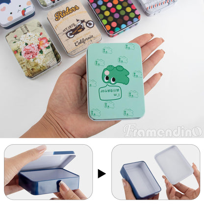Framendino, 10 Pack Metal Tin Empty Trinket Jewelry Coin Boxes with Lid 10 Styles