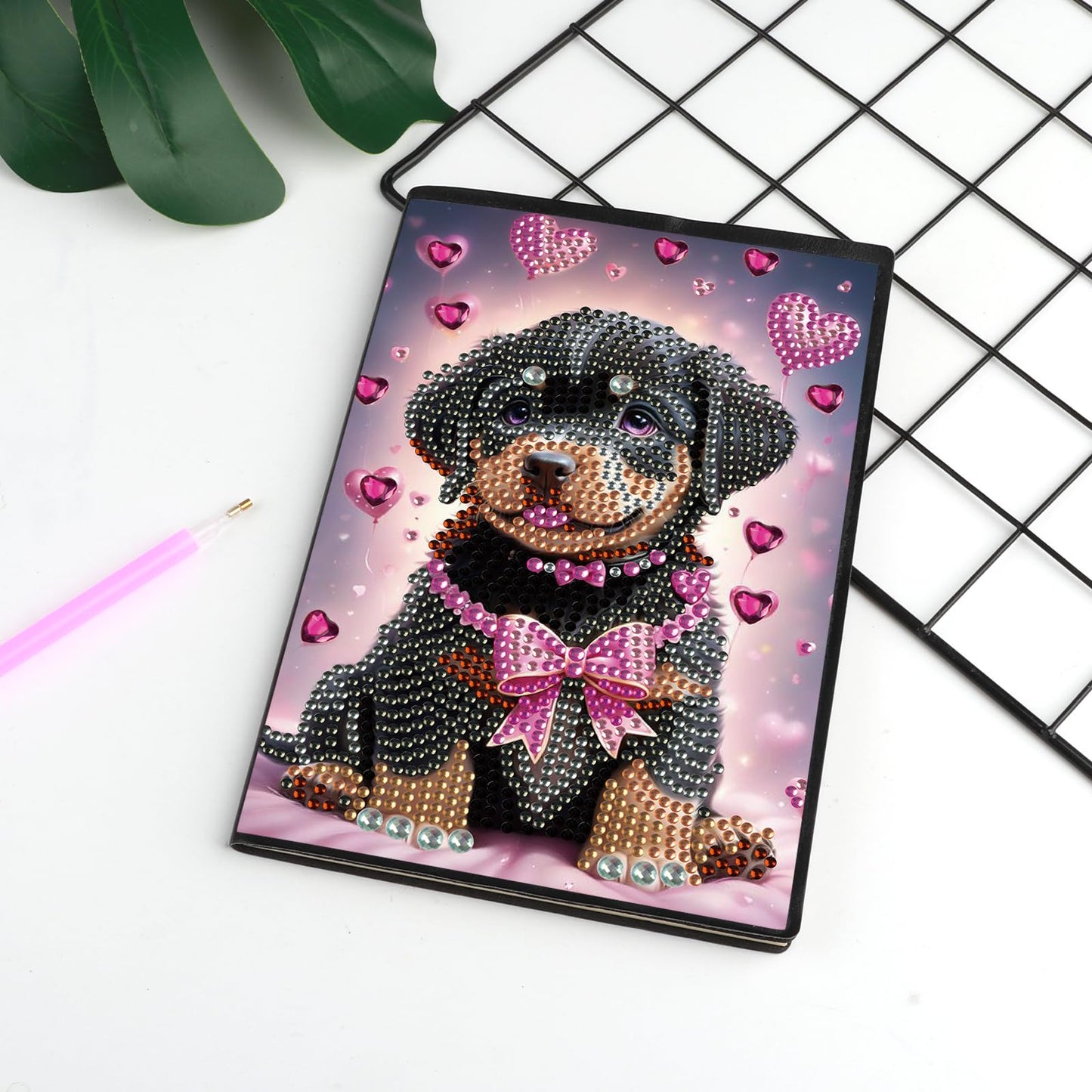 DCIDBEI 2 Pack Diamond Painting Notebooks Dog Cat A5 Blank Diamond Painting Notebook Diamond Art Notebooks Sketchbook Diary Diamond Art Journals Student Office School Supplies (50 Sheets)