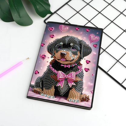 DCIDBEI 2 Pack Diamond Painting Notebooks Dog Cat A5 Blank Diamond Painting Notebook Diamond Art Notebooks Sketchbook Diary Diamond Art Journals Student Office School Supplies (50 Sheets)