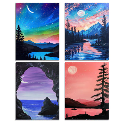 DOTSOPS Diamond Painting Kits Art Adults Painting Kit Crafts DIY 5D Diamond Art Packs Kits Full for Adults Beginner Home Wall Decoration Gift 11.8x15.7 Inches (4 Pack Landscape-b)