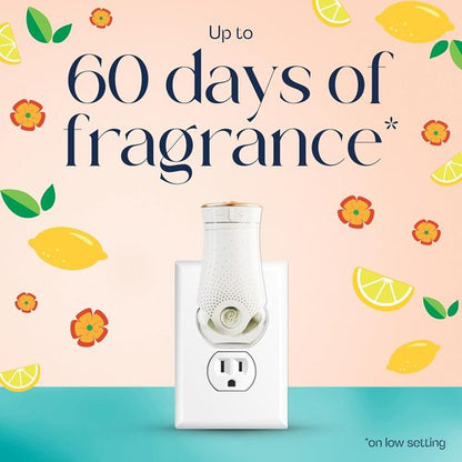 Glade PlugIns Refills Air Freshener - Lemon Zest & Poppy Scented Essential Oils, 1.34 Fl Oz | 2 Count