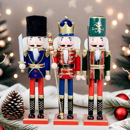 Regine Switzerland 15-Inch Christmas Nutcracker Figure - Hand-Painted Wooden Holiday Decor