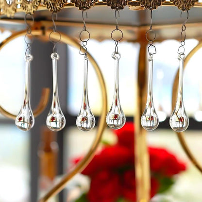 20pcs 20X80mm) H&D Hanging Chandelier Crystal Teardrop Prism Accent Rainbow Suncatcher Christmas Tree Decorations