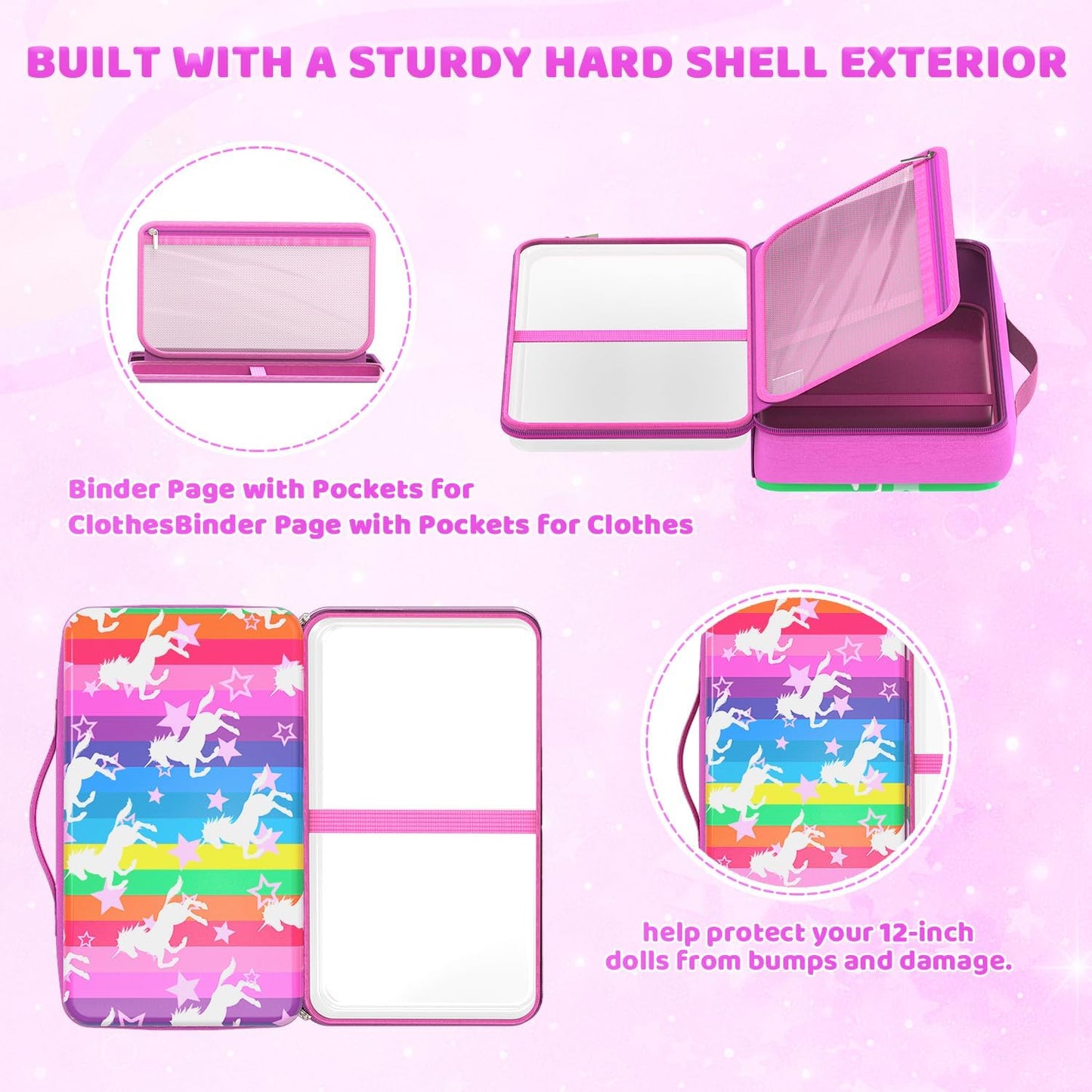 Barbie | 12-Inch Doll Carrying Case - Spacious Design for Dolls & Accessories | Fits 6 Dolls