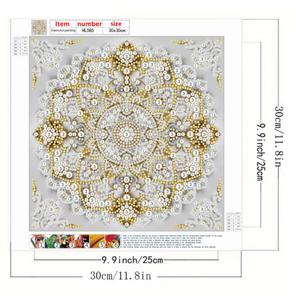 GEMFAMILY 5D Diamond Painting Kits for Adults,DIY Special Shaped Diamond Art Kit for Mandala,Pearl Diamond Dots Painting Crystal Rhinestone Gem Art for Home Wall Decor 11.8 X 11.8 Inch