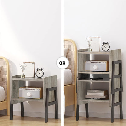 Set 2, TB01BG039 TUTOTAK Nightstnd, of Stackable End Tables, Side Table, Bedside Tables with Open Storage Shelf