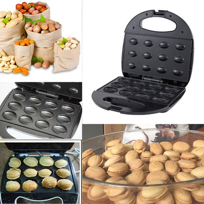 Electric Walnut Cake Maker, Non Stick Walnut Cookie Maker, Automatic Mini Nut Waffle Bread Machine, Electric cookie press Baking Breakfast Maker for Home Cooking