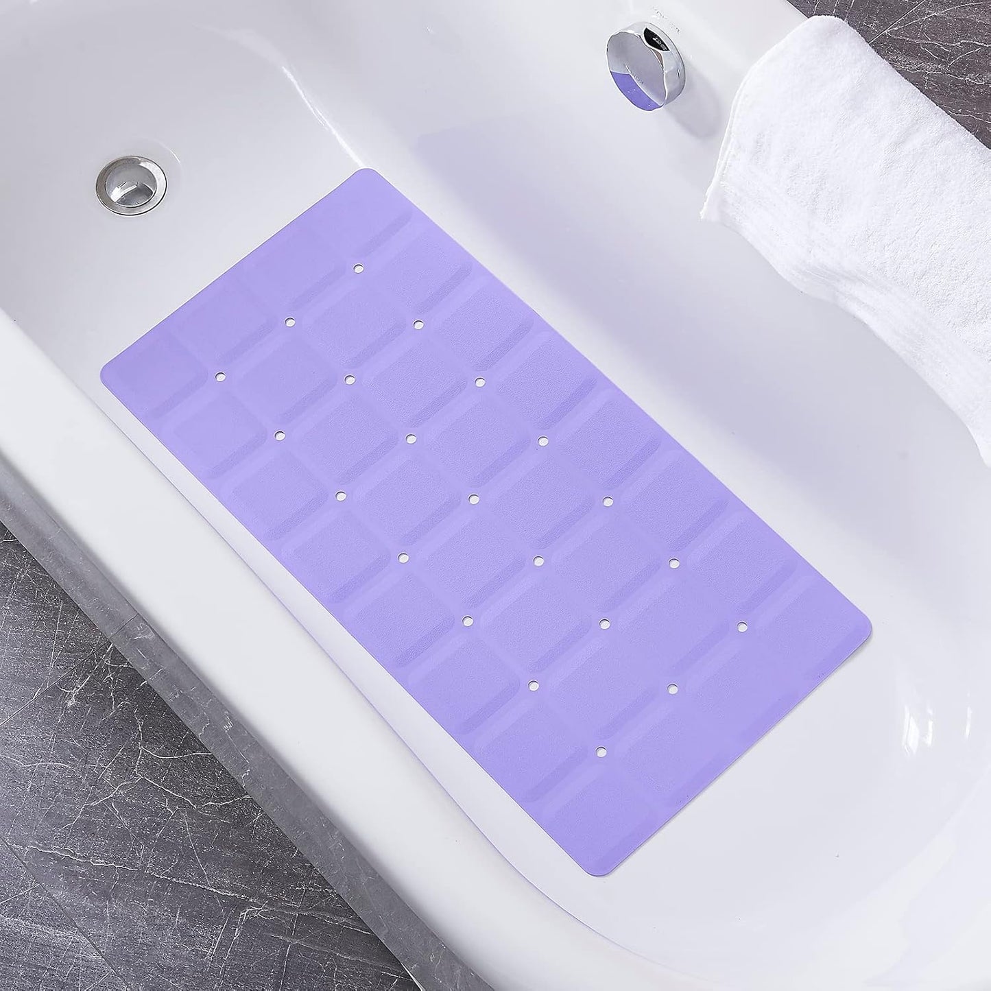 28-inch 14-inch) Webos Foldable Non Slip Silicon Bath Mat Bathtub mat Shower mats no Suction Cups for Textured Tub