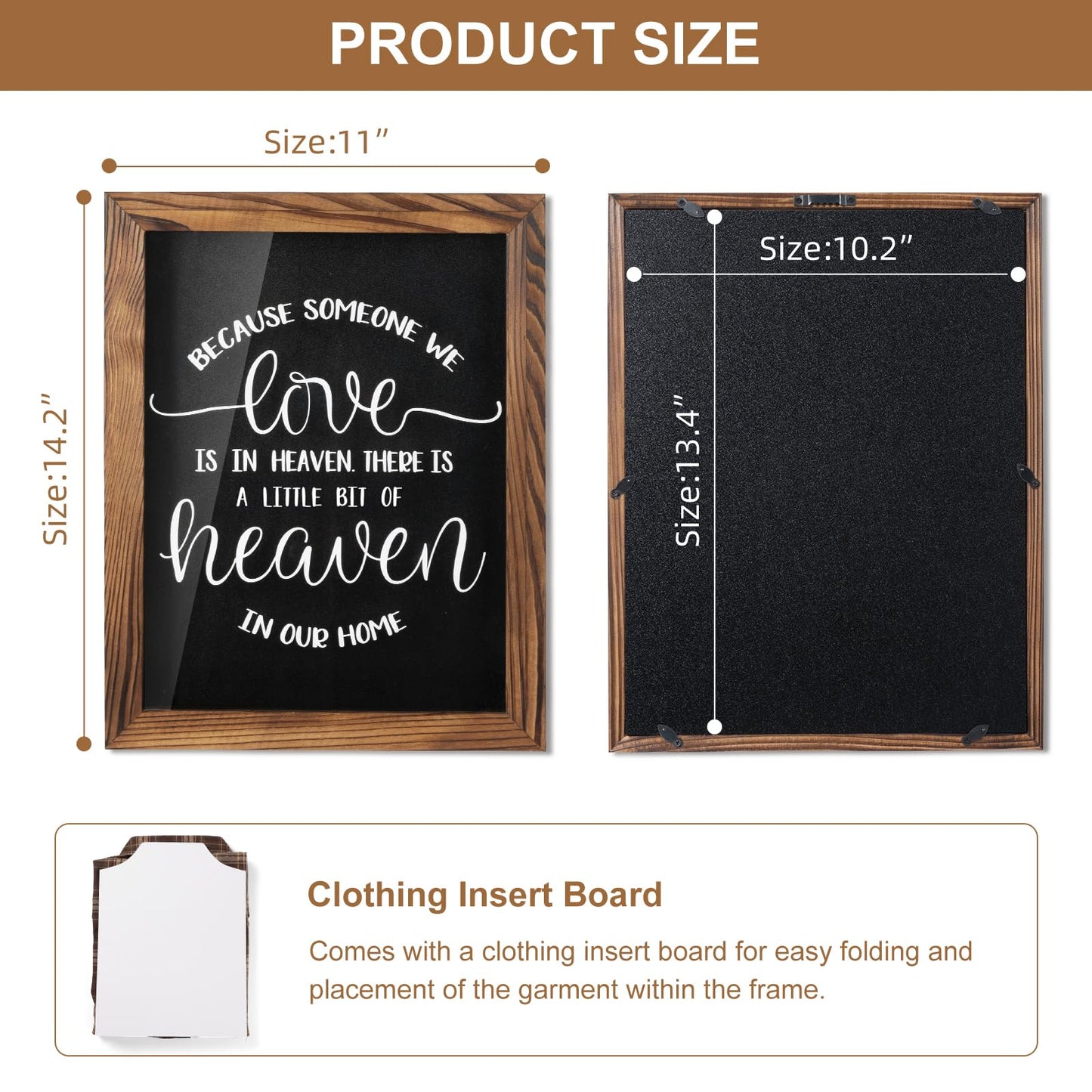 Airrioal Sympathy Gifts for Loss of Loved One - Memorial Clothing Display Frame, Memory Shadow Box for Keepsakes Decorations, Grief Condolences Bereavement Gift Idea for Women Mom Dad Husband, Brown