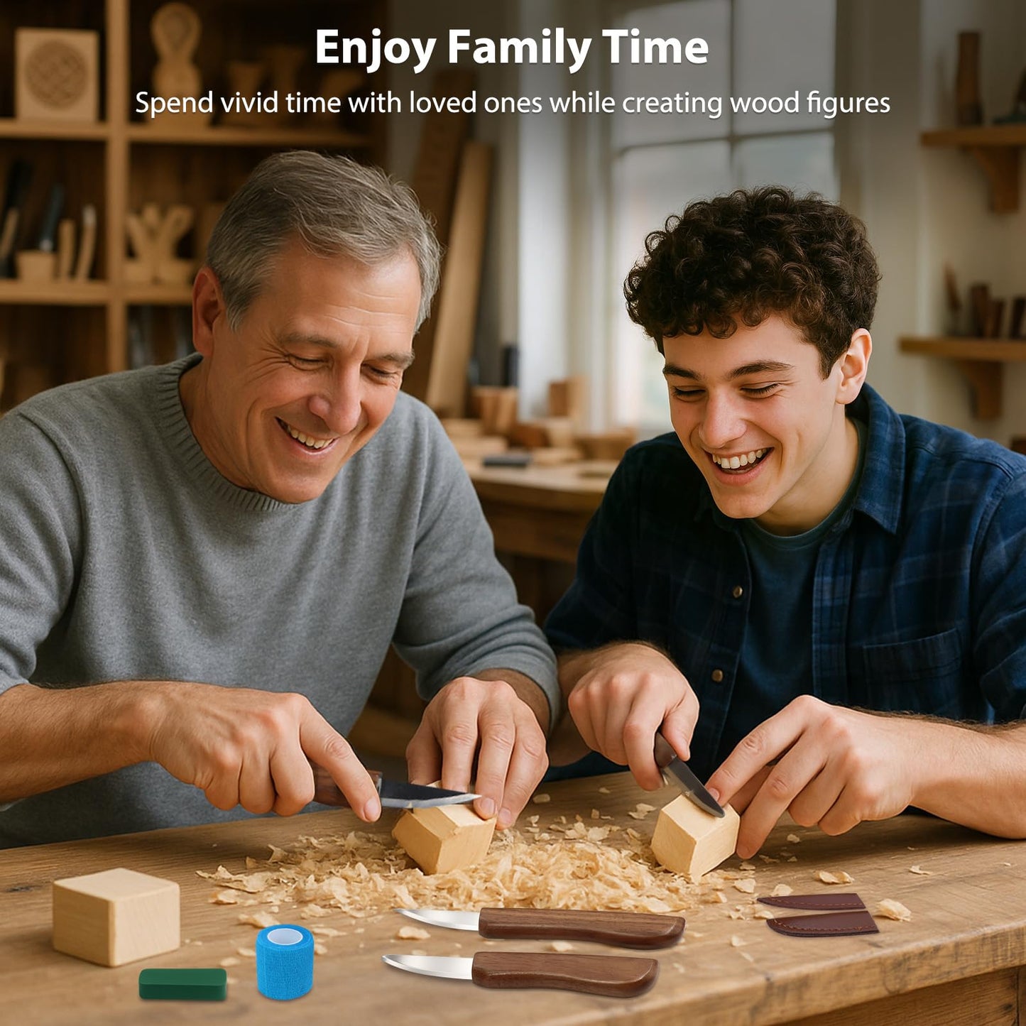 Wood Carving Whittling Knife Kit - Wood Carving Tools with Basswood Blocks Woodworking Widdle Gift Wood Carving Knife Set for Beginners Adults Kids
