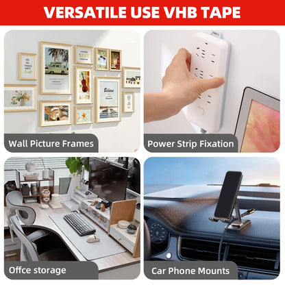 3M Double Sided Tape Heavy Duty2in X 9.85ft, Removable Mounting Tape for Wall, White Sticky Foam Tape, Picture Hanging Strips & Poster Hanger, Waterproof Adhesive Strips, Carpet Tape & Rug Gripper