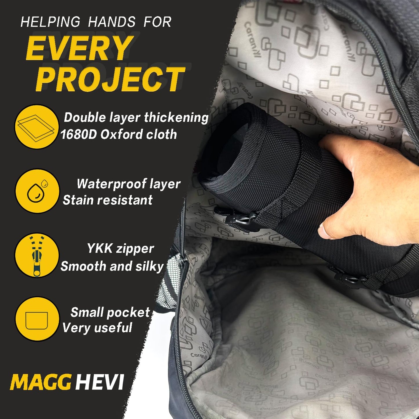 [MAGG HEVI] Drill Bit Organizer Bag,Thick Wear-Resistant Oxford Tool Case Holds 36 Bits,Small Tool Pouch with Zipper,Portable Socket Organizer for Carpenter,Mechanic,DIY Enthusiasts (CASE ONLY)