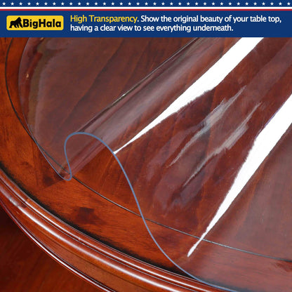 60 x 90 " Clear Plastic Table Protector Thick Wipeable PVC Vinyl Tablecloth Furniture PVC Protective Desktop Liners Cover Waterproof Dining Tabletop Protection Desk Top Blotter Under Grill Mat Pad