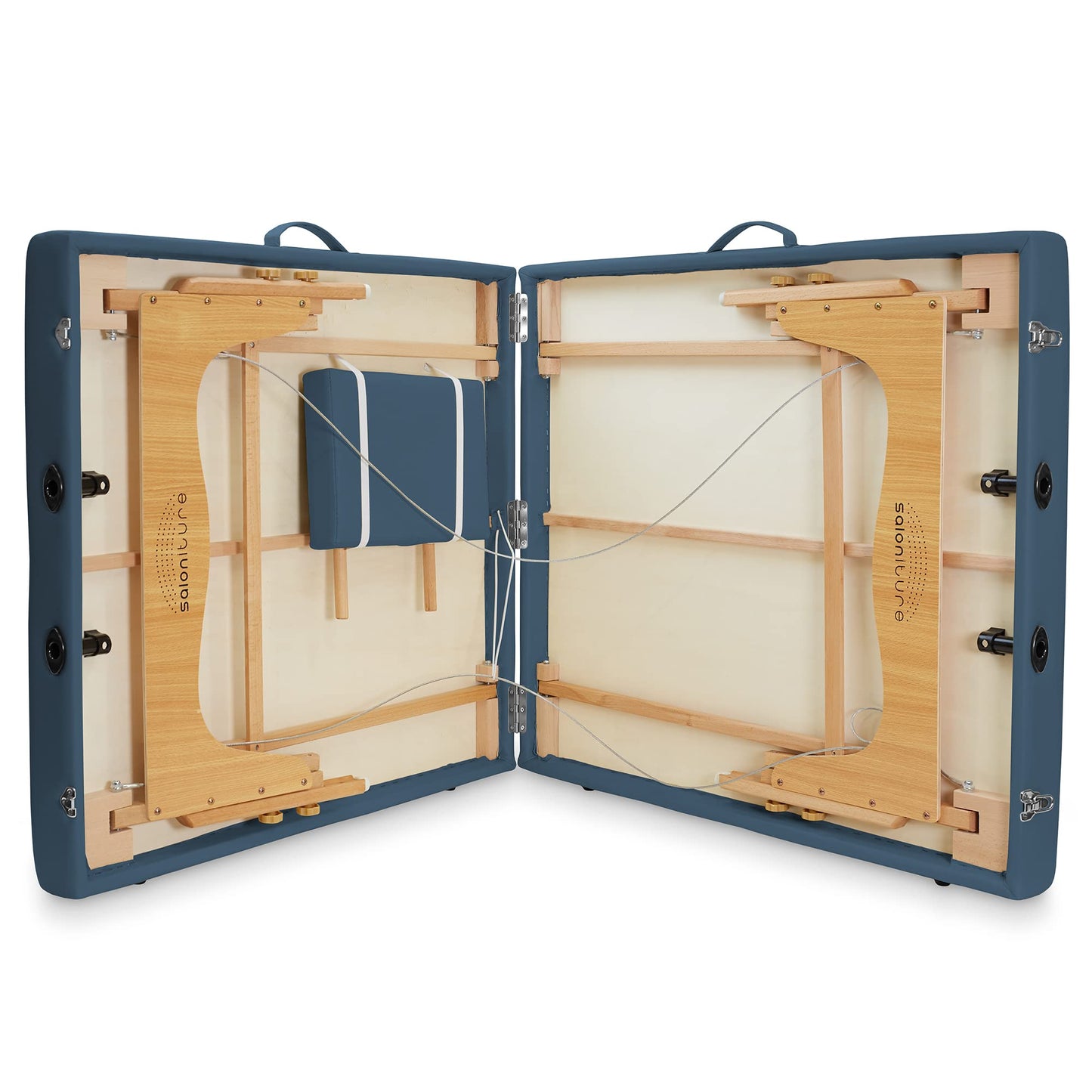 Saloniture Portable Physical Therapy Massage Table - Low to Ground Stretching Treatment Mat Platform - Blue