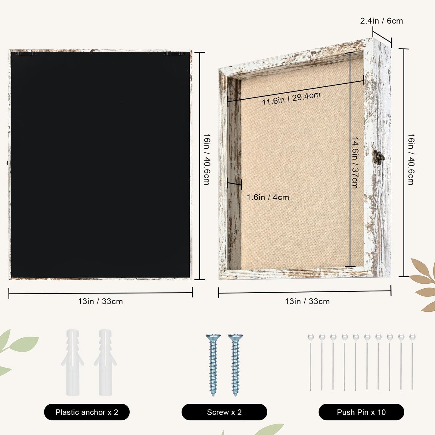TILBLKUP Shadow Box Frame Display Case 13x16 Shadow Box with Linen Back, Real Glass Window Door with Hinge, Picture Frame for Memorabilia Medals Wedding Bouquet Collections, Memory Box for Keepsakes
