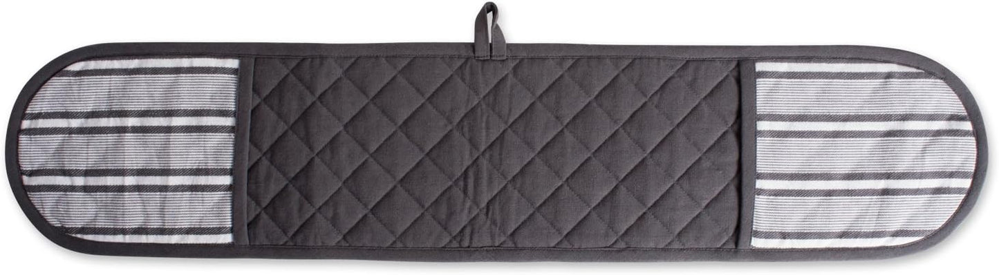 DII Double Strip Chef Kitchen Cooking & Baking Collection, Double Oven Mitt, 35x7.5, Mineral Gray