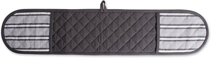 DII Double Strip Chef Kitchen Cooking & Baking Collection, Double Oven Mitt, 35x7.5, Mineral Gray