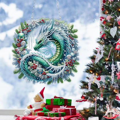 C'eitura Dragon Diamond Art Painting Sun Catcher Kit for Adults, Double-Sided Mythical DIY Hanging Ornament, Crystal Acrylic Gem Art Craft for Home Window Wall Decor, Fantasy Gift for Beginners