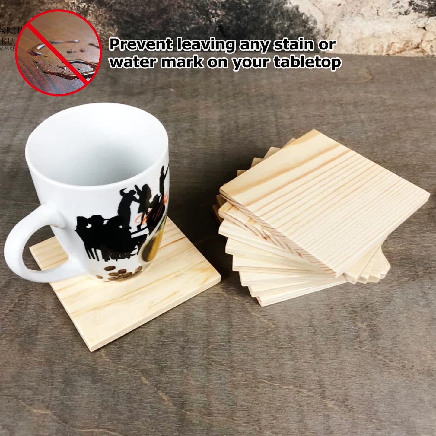 Acrux7 24 Pack 4x4 Inch Wood Squares for Paintings, Unfinished Wood Panels, Natural Pine Square, Blank Wood Boards for Laser Engraving, DIY Crafts, Architectural Models, Coasters