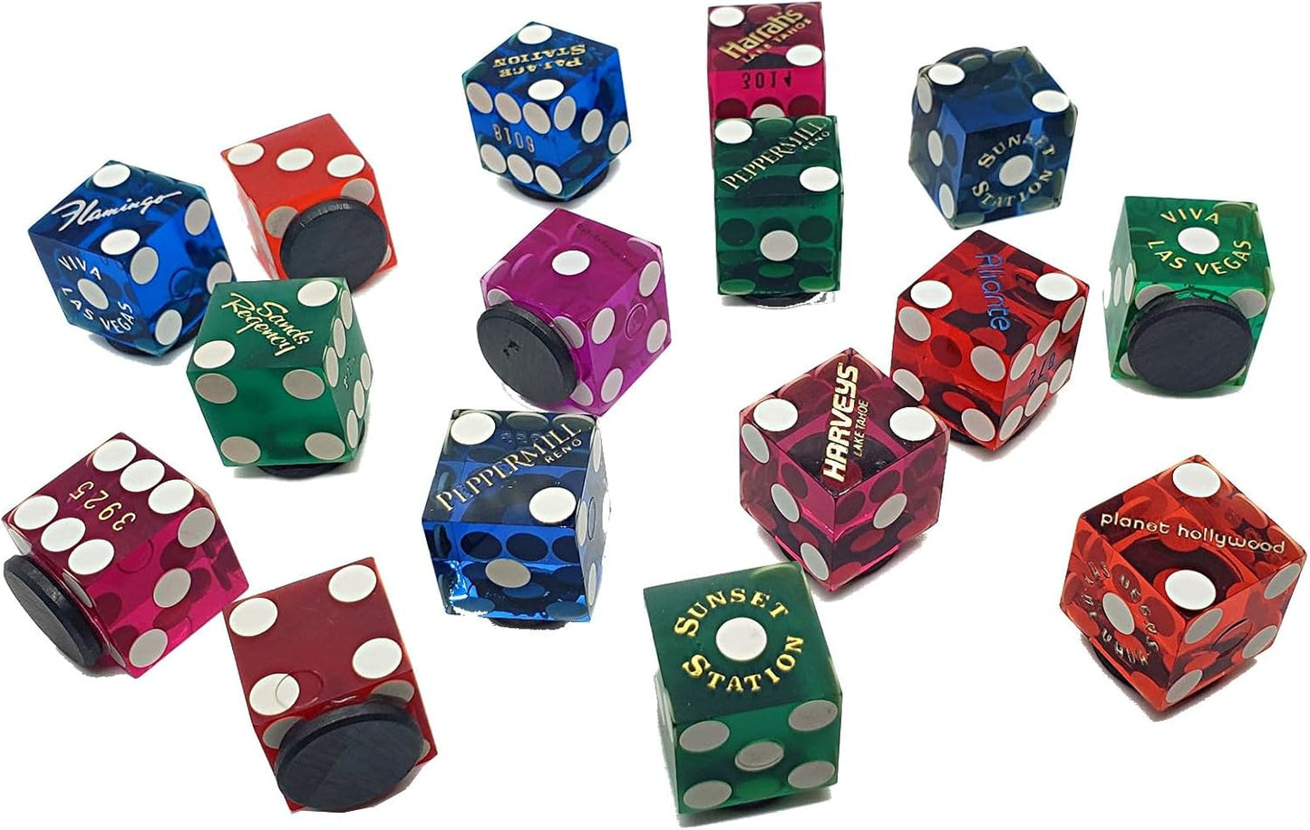 Cyber-Deals Novelty Refrigerator Magnets, Genuine Las Vegas Lake Tahoe Reno Nevada Casino Craps Dice (Multi-Colors)