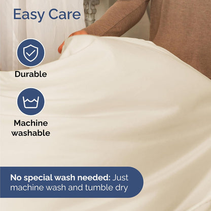 Skiennix Twin Size Sheet Set - Comfy Cooling Bed Sheets - Ultra-Soft, Deep Pockets, Wrinkle-Free - Off White