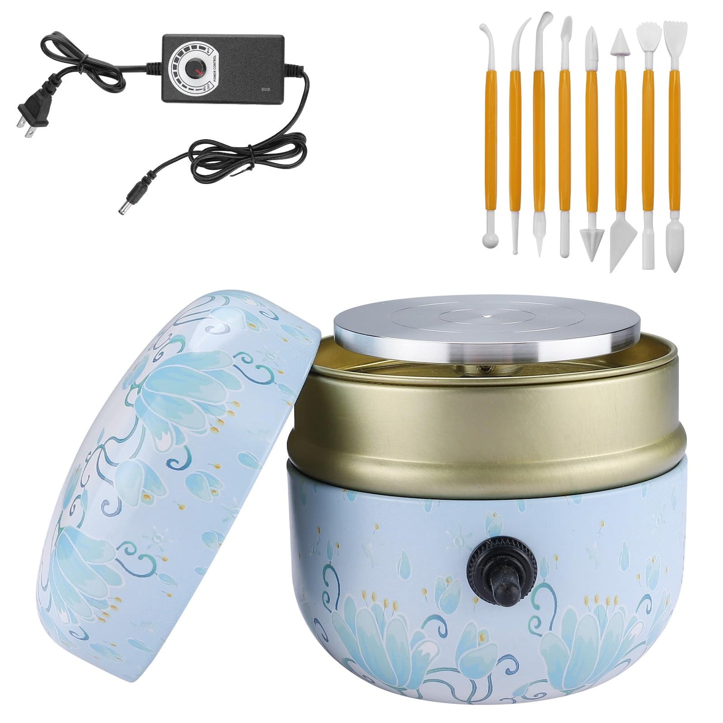 Toolly Electric Mini Pottery Wheel, Small Pottery Wheel, Adjustable Speed Pottery Wheel Forming Machine with Tray