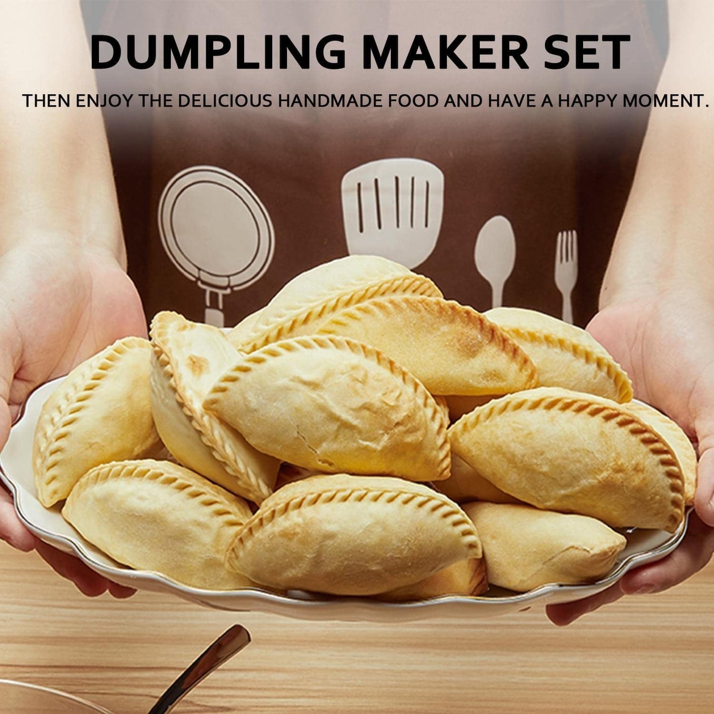 MUMSUNG Empanadas Press Maker Mold Set,4-inch Dumpling Maker With Dough Cutter, Professional Kitchen Gadget for Empanada, Pierogi, Pastelitos, Calzone, Turnovers 4"-White