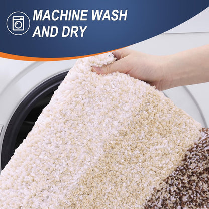 OLANLY Large Bathroom Rugs - Extra Soft Microfiber Mat 40x24 | Quick Dry & Machine Washable, Brown