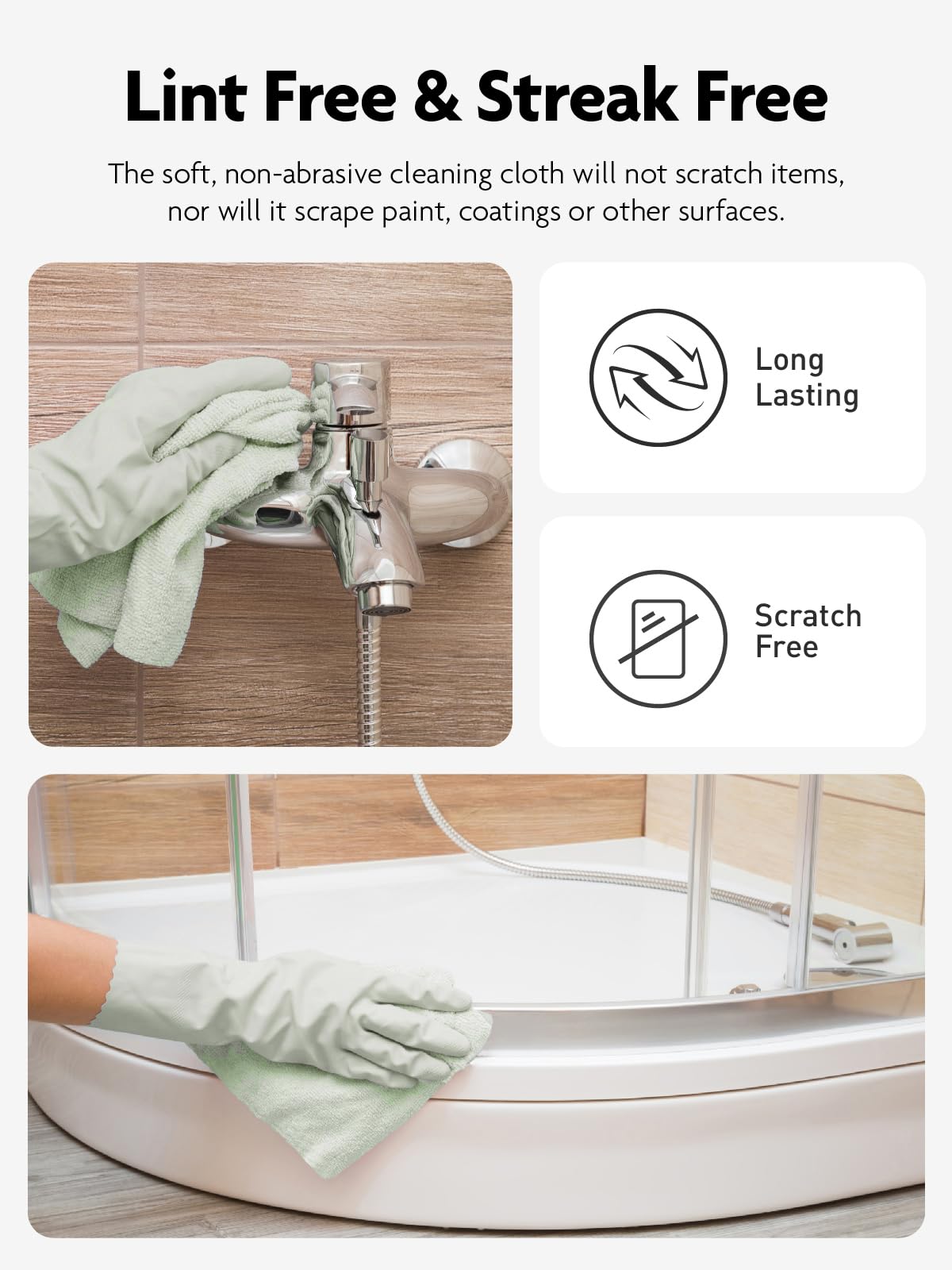 Fantasticlean Microfiber Cleaning Cloth Roll -150 Pack, Tear Away Microfiber Towels, 12" x 12", Reusable, Washable, Ultra Absorbent Dishcloth for Home Supplies, Car, Pet, Kitchen (2 Rolls of Grey)