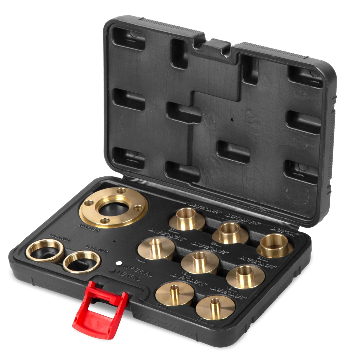 WEN Solid Brass Router Template and Guide Bushing Set, 1-3/16-Inch Base Plate, 11-Piece Kit (RT011A)