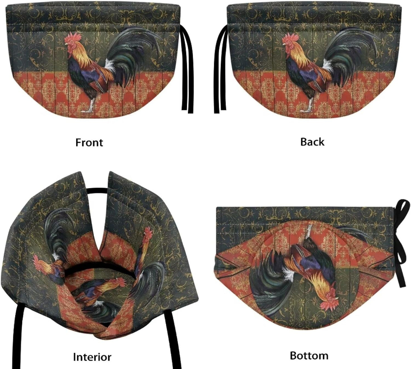 Rooster Chicken Print Tea Cozies, Floral Wood Design Portable Kettle Cover, Cotton Tea Pot Cover, Dust Proof Insulated