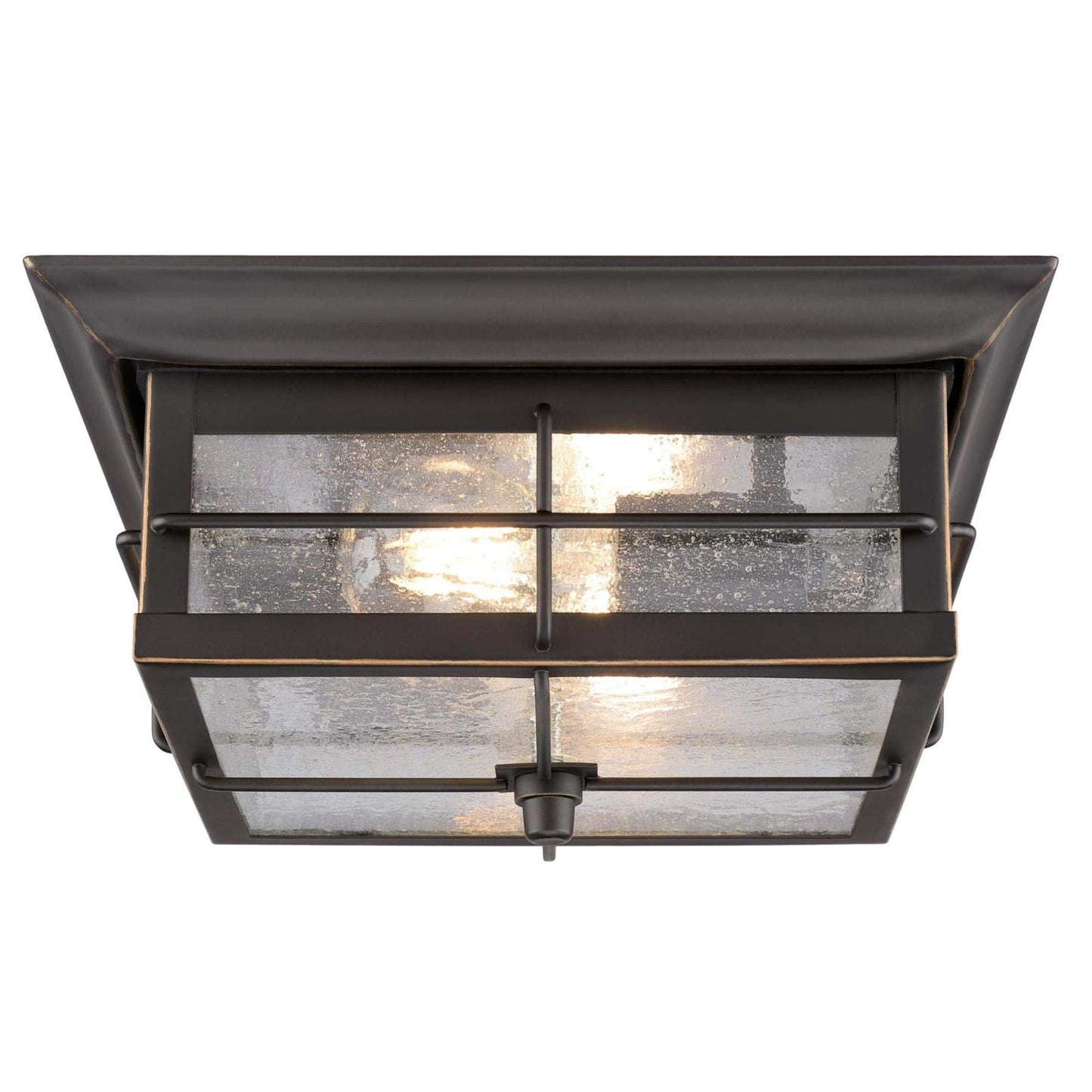 Westinghouse 6578400 Orwell 2 Light Outdoor Flush Mount Fixture in Oil Rubbed Bronze and Clear Glass, 6578400